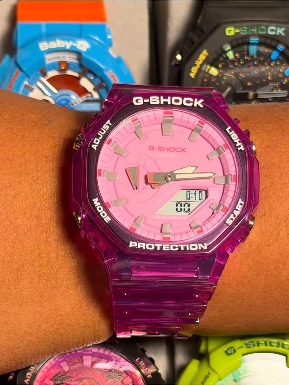 Casio G-SHOCK Hot Pink Transparent Resin Sport Watch